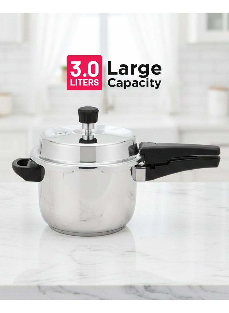 DELCASA 3Liters Stainless Steel Pressure Cooker silver - Image 4